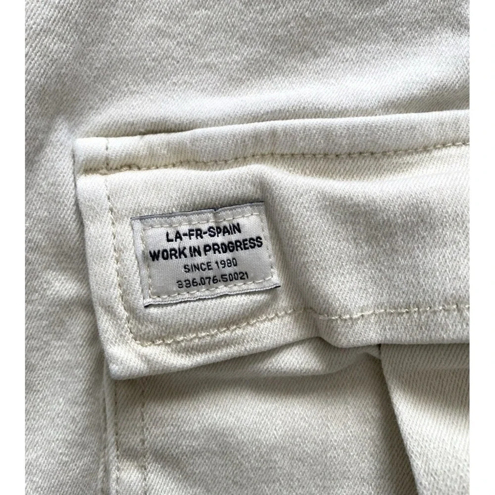 Zara Boys Off White Drawstring Cargo Shorts Size 13 - 14 Teen Youth - 8